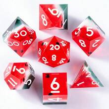 7pcs Watermelon Themed Multi-Faceted Dice Set, Sharp Edge Dice Suitable For Role-Playing Tabletop Games, Thanksgiving Christmas Party Supplies - Multicolor - View 2
