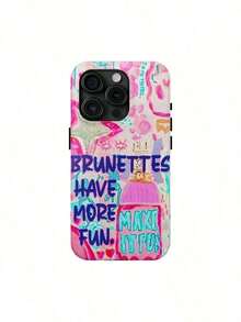 Mclaiwoodshop Brunettes Have More Fun Phone Make It Fun Pink Collage Summer Cute Girls Phone Phone Cover Hard 2-Piece Phone Cases,Suitable IPhone17/IPhone17/IPhone17 Pro/IPhone17 Pro/16 Pro/15 Pro/14 Pro/13 Pro/12 Pro Family & Friends - 1pc - View 5