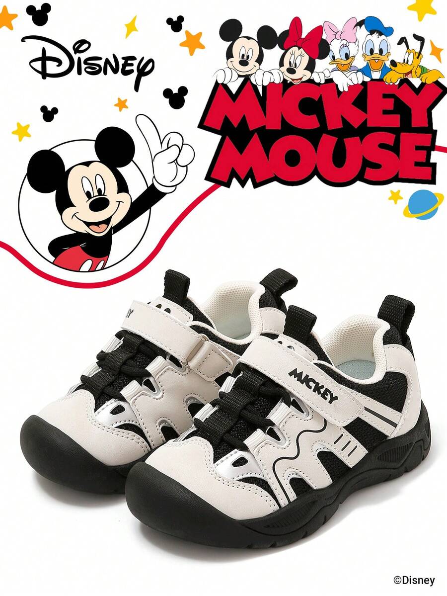 Disney 米奇官方授权联名款 | 一双儿童运动鞋，适合日常、节日、运动和户外活动穿着。穿着舒适贴合脚型，防滑、耐磨、透气。（男童运动鞋、男童板鞋、儿童运动鞋、女童运动鞋、女童板鞋） - 黑色 - 查看 1