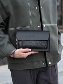 gorchis New Crocodile Embossed Men's Clutch Bag, Password Lock Anti-Theft Handbag, Multi-Card Slots Large Capacity Business Casual Versatile PU Leather Clutch Bag ,Fathers Day Gift - Black - View 5