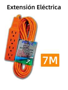 Extensión Eléctrica Uso Rudo Multicontacto Naranja/3M/5M/7M/15M, adaptador de regleta para el hogar y la Oficina. - Tipo de Enchufe A USA (110-127V) - Ver 2