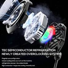 MeMO CX14 2026 New Magnetic Back Clip Dual-Use One-Size-Fits-All Phone Cooler, Equipped With Rechargeable Battery | RGB LED Semiconductor Heat Sink, Suitable For Mobile Phone Games And Live Streaming - Mobile Phone Cooler - Black - View 8