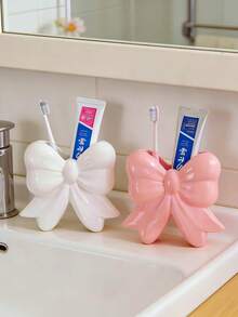 1/2 hộp đựng bàn chải và kem đánh răng hình nơ, kệ để bàn trong phòng tắm, quà tặng Ngày của Mẹ. - Nhiều màu - Xem 2