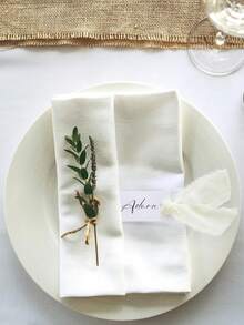Bộ 53 thẻ ghi tên/thẻ để bàn, gồm 50 thẻ ghi tên trống dùng cho tiệc cưới, kèm 3 cuộn ruy băng voan và thẻ quà tặng treo trang trí bàn tiệc cưới, tiệc chiêu đãi. - Nhiều màu - Xem 5