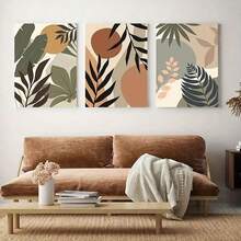 3pcs Canvas Poster, Modern Art, Boho Abstract Geometric Wall Art, Ideal Gift For Bedroom, Living Room, Corridor, Unframed Wall Decor, Winter Decoration, Room Decor - A - View 2