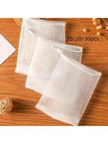 10/20/30个装皂网袋，去角质网状皂袋，带抽绳，方便收纳，适用于沐浴清洁，白色 - 10pcs-均碼 - 查看 13