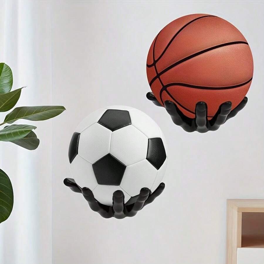 Hand-Shaped Wall Mounted Storage Rack, Modern Home Organization Product, Easy Installation, Multi-Functional, Suitable For Hanging Balls, Clothes And Other Items, 2 Size Options