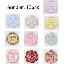 Con dấu sáp dập nổi kiểu nơ, nhãn dán niêm phong phong bì đa năng dùng cho dịp lễ, nhãn dán con dấu sáp. - A - Xem 8