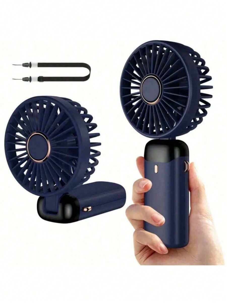 New Handheld Mini Fan, USB Portable With Digital Display, Quiet Desktop Fan For Student Dorm, Rechargeable Outdoor Fan, 3-In-1 Handheld/Neck Hanging/Desktop, 90° Foldable With Stand, 5 Wind Speeds, Suitable For Students, Office, Bedroom, Camping, Travel, Commencement, Congrats Grad, Portable Tools, Summer Essentials, Summer Portable