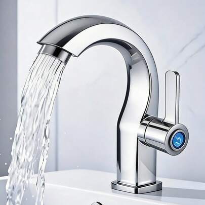 Modern Single Hole Bathroom Faucet With Side Sprayer, Single Cold Basin Faucet, Finish, Single Cold Water Supply Valve, Side Spray, Ergonomic Curved Spout, Plastic Structure, Suitable For Hotel, Residential Bathroom, Vanity, Kitchen, Bathroom And Sink, RV Sink Faucet, Essential Modern Home Accessory, Ideal For Holiday Gifts And Home Renovation