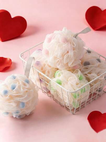 Bông tắm ruy băng cỡ lớn 50g, bông tắm tạo bọt siêu mềm, hình hoa dễ thương dành cho cả nam và nữ.