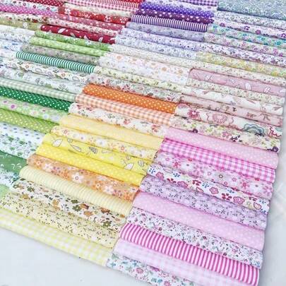 Cuadrados de tela de colores, materiales de manualidades DIY, tela de patchwork, bloques de tela de patchwork hechos a mano, patrones surtidos. Adecuado para costura, arte DIY, scrapbooking, costura, cojines, ropa de mascotas, accesorios y hacer regalos y decoración navideña para el hogar.
