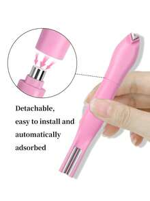 三合一美甲磁铁，时尚设计，多功能玻璃珠和猫眼指甲油凝胶，特制强力磁铁，超强磁性美甲工具，精致美甲工具，猫眼磁性美甲工具爱好者，女士美甲，心形美甲 - 彩色 - 查看 4