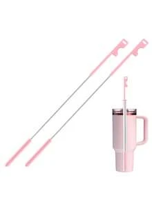 2件套婴儿奶瓶刷套装，硅胶软毛吸管刷，不锈钢长柄清洁刷，适用于婴儿奶瓶和训练杯 - 彩色 - 查看 11