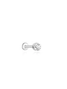 1pc D Color Moissanite 18K Gold Plated S925 Sterling Silver Round Flat Back Stud 2.5/3/4mm For Lobe Helix Piercing Holiday Gift Women Fine Ear Jewelry - Silver - View 13