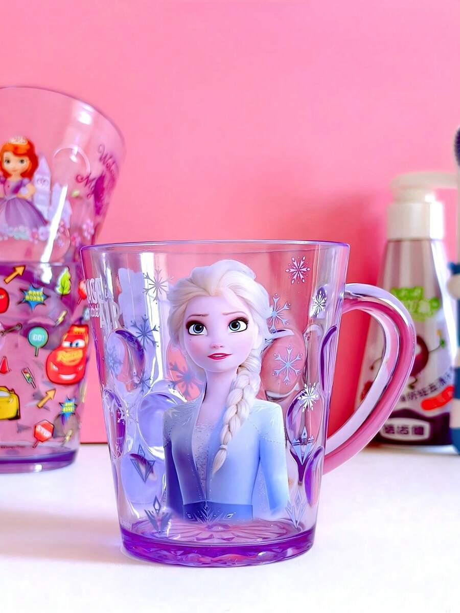 1 chiếc cốc nước trong suốt 260ml hình Elsa hoạt hình Disney, chất liệu AS, dễ thương, có tay cầm, chống vỡ, dùng làm cốc đựng bàn chải đánh răng, cốc súc miệng phòng tắm, cốc nước ép gia đình, cốc đồ uống, cốc nước cho bố mẹ và con cái, cốc tái sử dụng cho các bữa tiệc, quà tặng sinh nhật, tựu trường, đám cưới, ngày lễ. - Màu tím hoa cà - Xem 1