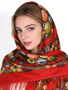 Khăn choàng in họa tiết hoa cổ điển, khăn quàng cổ dáng vuông, khăn turban truyền thống dành cho nữ, phù hợp mọi mùa, đi biển, đi nghỉ mát. - Nhiều màu - Xem 8