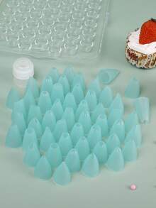 Conjunto de 52 bicos de confeitar de plástico, ferramentas de confeitaria DIY com adaptador, caixa de armazenamento transparente em PS, bicos de confeitar para decoração de bolos, conjunto de bicos para biscoitos e chantilly, armazenamento portátil, estilo Ins, alta qualidade, conjunto completo, kit de confeitaria para iniciantes Ins, ferramentas de confeitaria DIY com adaptador. - Multicolorido - Ver 5