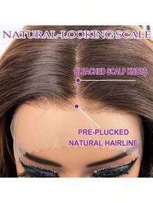 28 Inch Chocolate Brown Lace Front Wigs Human Blended Hair Pre Plucked 13x4 13x6 Straight Lace Front Wigs Human Frontal Hair 200% Density Colored #4 Light Brown Wear & Go 5x5 Glueless Wig HD Lace Frontal Wigs For Women - Brown - View 5