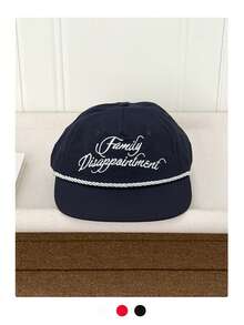 1pc Breathable Spring Summer Letter Printed Flat Brim Baseball Cap, Plus Size Adjustable Fit,Beach,Holiday - Multicolor - View 15