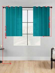 1 buah Tirai Tipis, Melembutkan Pencahayaan, Berlubang, Bagian Atas dengan Lubang Pengait, Semi-Transparan, Dapur, Cocok Untuk Rumah Atau Kantor, Kamar Tidur, Balkon, Ruang Tamu, Warna Polos, Produk Baru, Minimalis, Rustik - Hijau - View 18