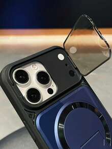 1pc New Minimalist Multi-Function Phone Case, Lens Protection, Hidden Stand, Fashionable Phone Case Suitable For Apple 17 Series, 13 Pro Max, 14 Pro Max, 15 Pro Max, 16, 16 Pro, 16 Pro Max, 17, 17 Pro, 17 Pro Max, Unisex - Multicolor - View 2