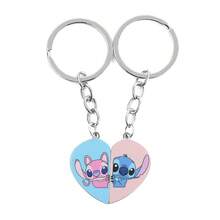 Disney 迪士尼可爱史迪奇和天使情侣钥匙扣套装，心形拼图情侣钥匙扣，男女朋友同款，迪士尼《星际宝贝》情人节珠宝礼物 - 彩色 - 查看 6