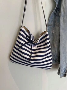 Túi xách đi biển cỡ lớn dành cho nữ, chống thấm nước, có khóa kéo, chống nước và cát, thích hợp cho hồ bơi, túi xách cỡ lớn (Mẫu ngẫu nhiên) - Xanh và trắng - Xem 9