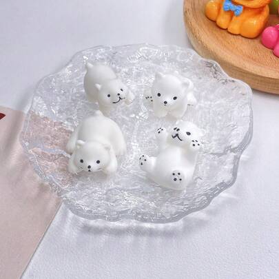 4 mô hình gấu Bắc Cực mini bằng nhựa, vật liệu tự làm tiểu cảnh, thiết kế vẽ tay sống động như thật, thích hợp cho bể rêu, xây dựng cảnh thu nhỏ, trang trí bàn làm việc và thể hiện sự dễ thương của vùng Bắc Cực (Quà sinh nhật, mô hình, quà tặng tiệc tùng, vật phẩm thu nhỏ)