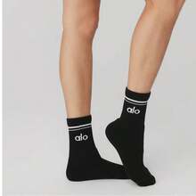 Alo Yoga Half-Crew Throwback Sock (3 Pairs) (Unisex) - 黑色三雙裝 - 查看 2