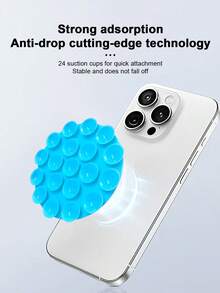 Set de 5 soportes de teléfono de silicona con ventosa redonda de colores aleatorios, Set de 10 accesorios de soporte de teléfono antideslizante y descompresión de colores aleatorios - Multicolor - Ver 3
