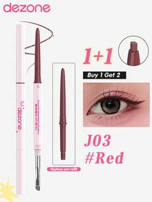 DEZONE Set Pensil Eyeliner 2-in-1 dengan Isi Ulang, Warna Cokelat Kemerahan, Cocok untuk Liburan dan Riasan Sehari-hari, Bisa Dijadikan Hadiah untuk Pacar. - J03 - View 1