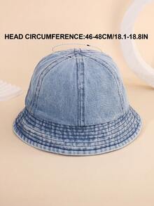 1 pièce Chapeau de seau unicolore de couleur rétro pour enfants, chapeau de seau unisexe de protection solaire pour les sports de plein air et les voyages - 1PC - Voir 7