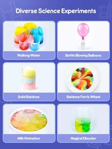 科学实验套装，包含36、48、60、70、80个科学实验，DIY STEM科学实验套装，适合6-12岁儿童的益智学习玩具，男孩女孩皆宜。 - 紫羅蘭色 - 查看 4