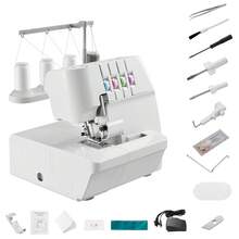 Serger Overlock Sewing Machine, 1250 Stitches Per Minute, 2-3-4 Thread Capability, 0.7-2 Adjustable Differential Feed, With Free Arm And LED Light, Sewing Machine For Various Fabrics, White - Xem 9