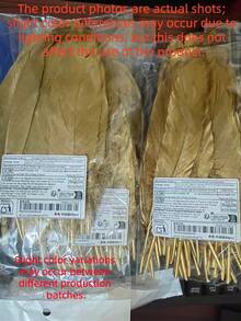 10/40/100pcs 6-8 Inch Handmade Golden Natural Goose Feathers, Suitable For DIY Crafts, Wedding Decorations, Cosplay, Angel Wings, Fairy Crafts And More. - Multicolor - View 10