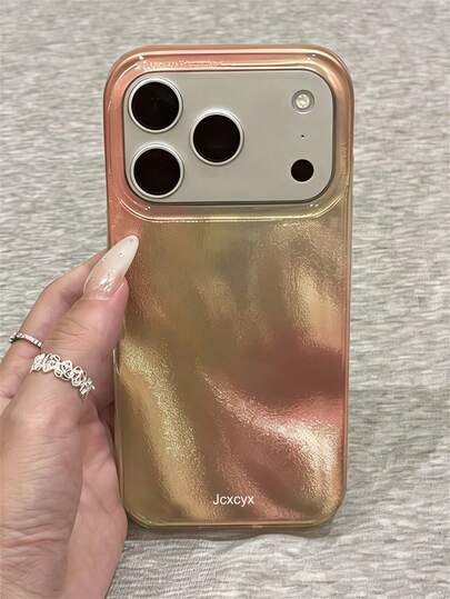 Minimalist Glitter Ombre Ripple Phone Case For IPhone 17 Pro Max, 17 Pro, 16 Pro, 16 Pro Max, 15 Pro Max, 15 Pro, 14 Pro Max, 14 Pro, 13 Pro Max, 13, 12 Pro Max, 14, 15, 16 Plus, 11 Bling Glossy Anti-Drop Protective Cover