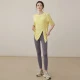 マスタードイエローとグレーがかった紫色のヨガパンツ