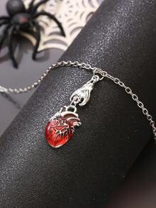 1 chiếc mặt dây chuyền hình trái tim đỏ kiểu Gothic, phù hợp cho nữ, dây chuyền bạc phong cách Punk, tuyệt vời để đeo hàng ngày, dự lễ hội âm nhạc và làm quà tặng trong các bữa tiệc. - Nhiều màu - Xem 5