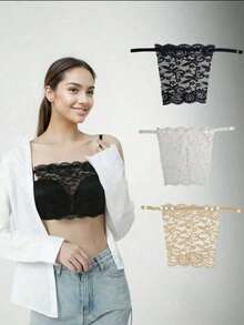 Áo ngực ren phối không đường may dành cho nữ, áo ngực ngắn hở lưng gợi cảm với dây đeo vô hình, phù hợp cho váy, đám cưới, tiệc tùng. - nhiều màu - Xem 2