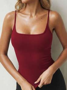 European And American Style Women Knit Sexy Cami Crop Top, Slim Fit Minimalist Summer Tank Top Casual - Wine Red - View 5