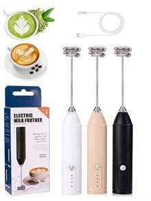 Máy tạo bọt sữa cầm tay điện, sạc điện, 3 tốc độ, máy trộn sữa mini, thích hợp cho cà phê/latte/cappuccino/sô cô la nóng/trứng - Nhiều màu - Xem 1
