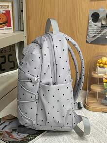 Ba lô chấm bi thời thượng, cặp sách học sinh màu xanh nhạt tươi tắn, túi đựng laptop du lịch thường ngày. - A - Xem 3