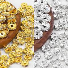 30颗4-10毫米镀铜花形压接珠，隔珠，适用于DIY手链项链首饰制作 - 水鑽花珠 - 查看 2