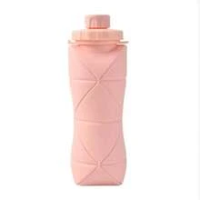 Outdoor Portable Water Cup Artifact! 600ml Foldable Silicone Cup, Easily Put In Your Pocket Foldable Water Cup Silicone Portable 600ml Outdoor Travel Sports Compressed Water Bottle Creative Casual Cup - 藍色 - 查看 5