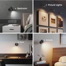 4/2/1 Paquete de Luces de Pared Montadas, Apliques de Pared Recargables de 1200mAh, 3 Temperaturas de Color y Temporizador, Control Remoto y Táctil, Luz Nocturna Regulable de 360° para Decoración de Habitación, Estudio, Dormitorio, Lectura y Mesita - Osa Menor - Ver 10