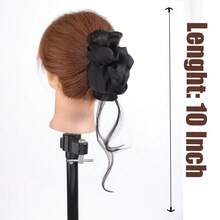 Dụng cụ tạo búi tóc bằng sợi tổng hợp 10 inch, phụ kiện búi tóc rối, búi tóc hình bánh donut bông xốp. - Dark Brown - Xem 6