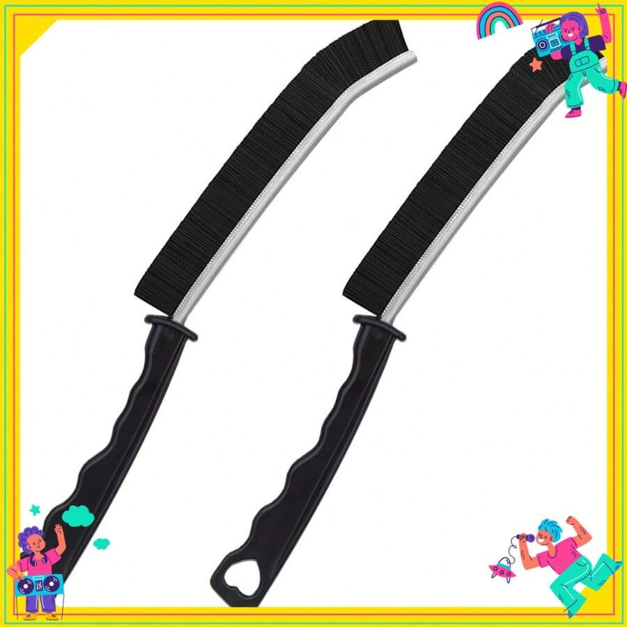 2pcs Hard Bristle Crevice Brush, Gap & Grout Cleaner, Tile & Kitchen Window Bathroom Crevice Cleaning Tool - Default - View 1