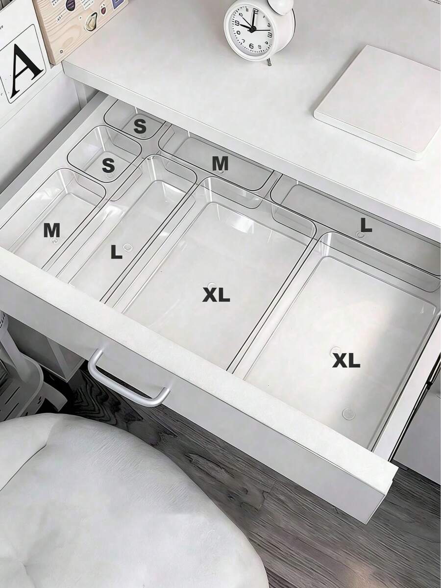 1pc Drawer Organizer, Cosmetic Organizer, Desktop Divider Organizer, Stylish Dressing Table Organizer, Suitable For Storing Cosmetics, Office Supplies And Miscellaneous Items/Storage & Organization > Storage Boxes & Bottles & Jars > Desktop Storage & Display Boxes/Kitchen Accessories/Bathroom Accessories/Room Decor/Home Deccorholiday Essential/Storage