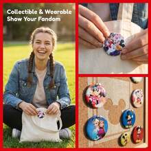 Disney 10枚迪士尼随机卡通人物胸针套装，包括米奇、冰雪奇缘公主等可爱卡通人物，适合装饰背包、衣服、包包等，是青少年女孩和女性粉丝的理想之选。 - 彩色 - 查看 4